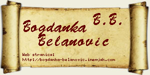 Bogdanka Belanović vizit kartica